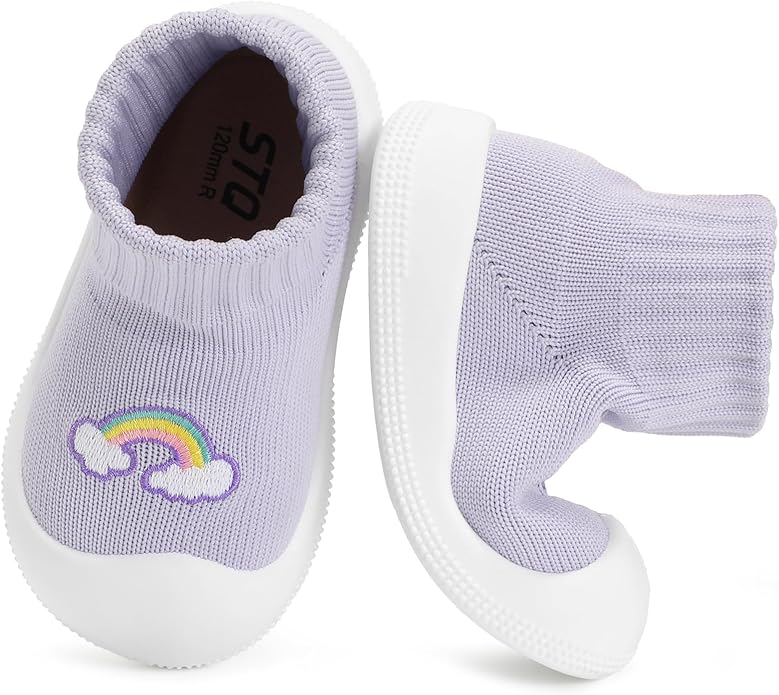 STQ Baby Socks Shoes Toddler Wide Toe Box Non-Slip Slippers Infant Walking Shoe Soft Baby Boys Girls Lightweight Sneakers