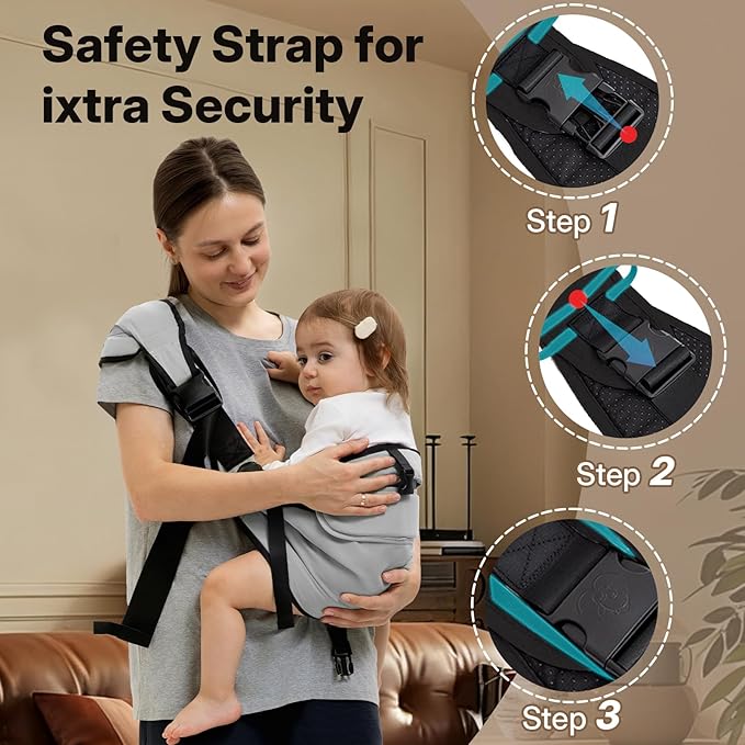 HORUMP Baby Carrier Newborn to Toddler, Baby Sling Carrier,Adjustable & Lightweight Toddler Carrier 25-60 lbs,Ideal for Home,Shopping,and Travel-Grey