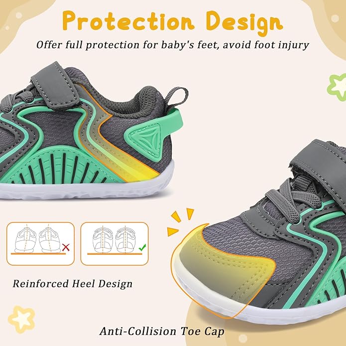 L-RUN Baby Shoes Boys Girls First Walkers Breathable Infant Sneakers Flexible Non-Slip Sole Walking Shoes for Toddlers