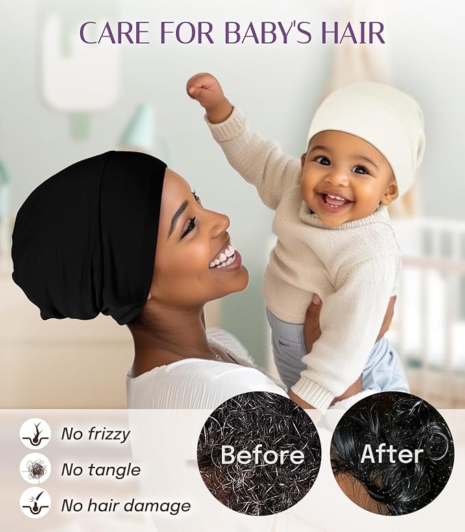 OLESILK Silk Baby Bonnet for 0-6 Months - 100% Mulberry Silk Toddler Hair Bonnet, Adjustable Night Cap for Sleeping
