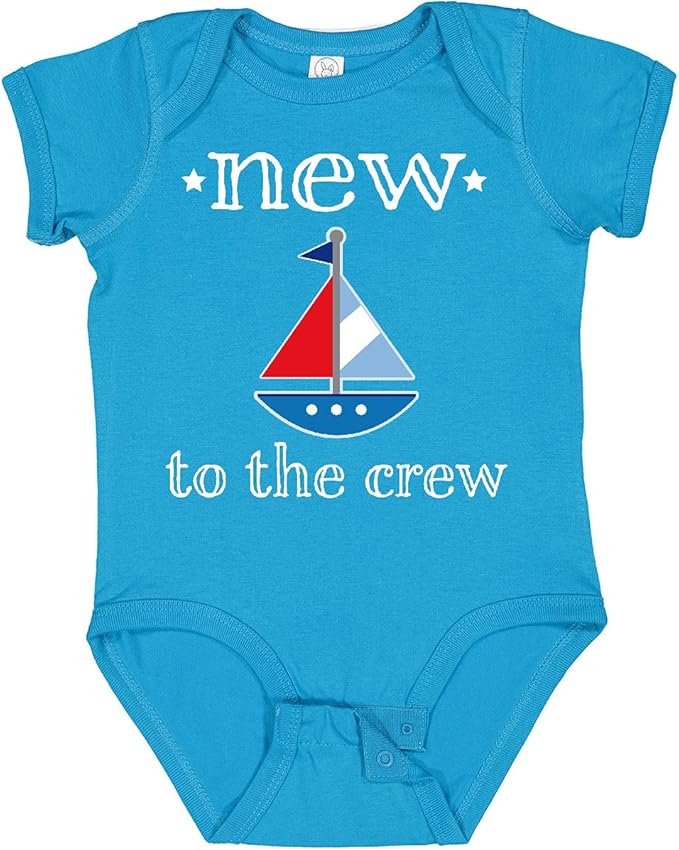 inktastic Baby Boy New To the Crew Sailboat Baby Bodysuit