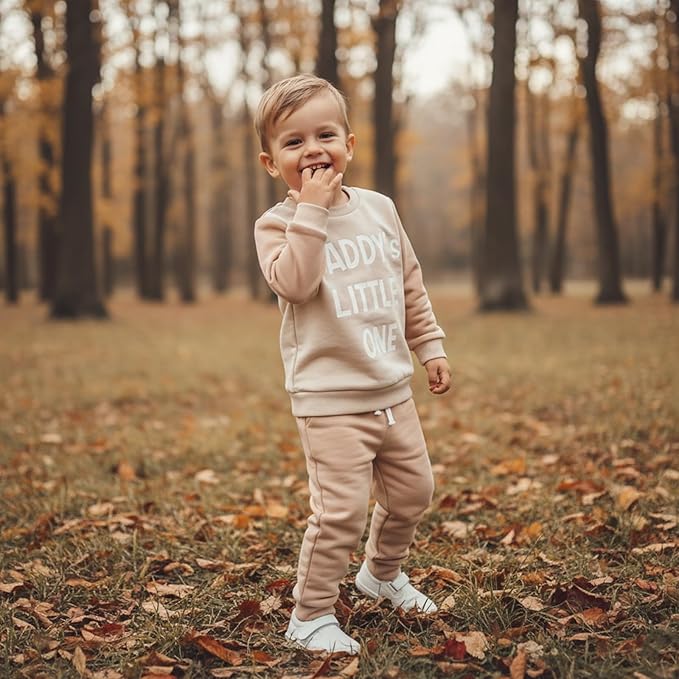 ZAXARRA Toddler Newborn baby boys Fall Outfits Long Sleeve Letter Print Sweatshirt Tops Pocket Pants Casual Clothing Sets