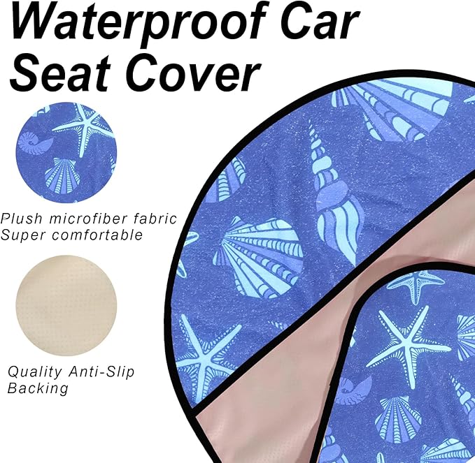 Sweat Towel Car Seat Cover Protector Front Seats for Gym Workout, Running, Swimming, Beach and Hiking, Waterproof Universal Seat Cover for Car, Truck, Van & SUV (1pcs Front Seat)