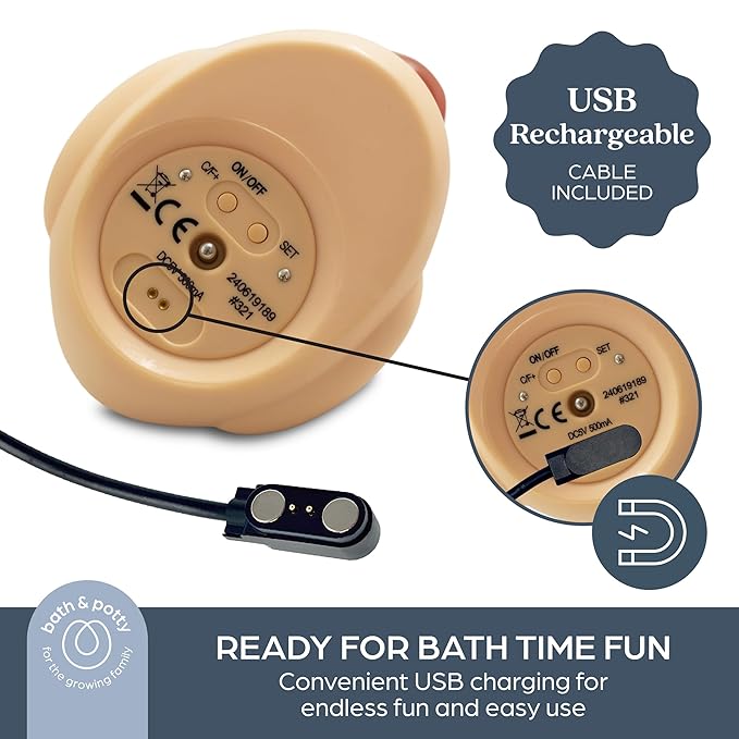 Dreambaby Duck USB Rechargeable Baby Bath Thermometer - Instant Read, Digital Room and Baby Bathtub Water Fun Floating Toy - Newborn Must-Have