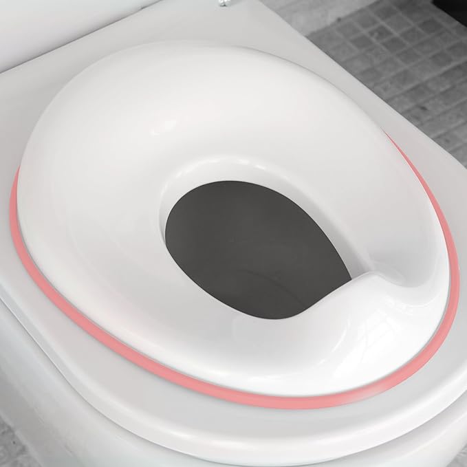 Jool Baby Potty Training Seat for Boys and Girls, Fits Round & Oval Toilets, Non-Slip with Splash Guard, Includes Free Storage Hook (Pink)