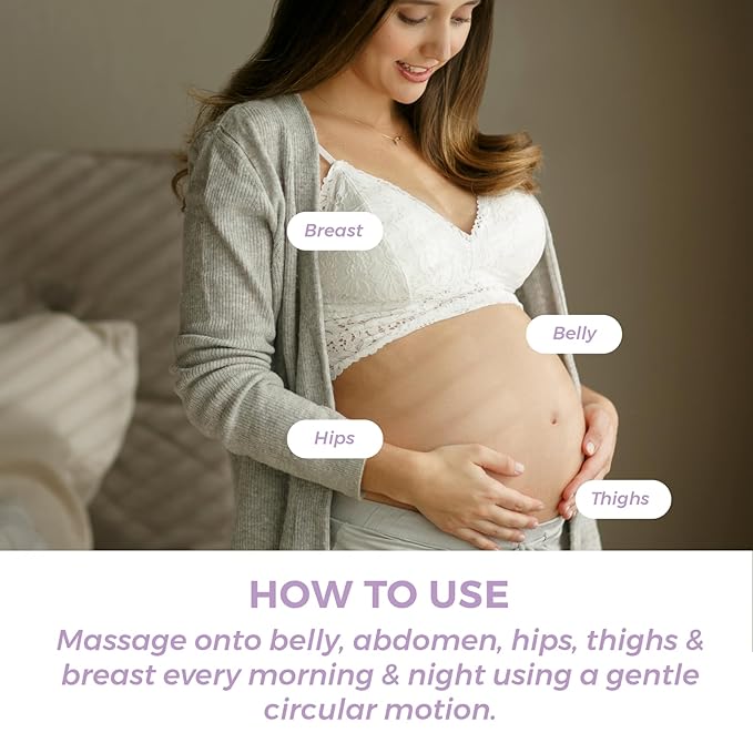 Leska Maternity Set | Belly Lotion, Stretch Mark Defense Cream, All-Over Toning Gel | All Maternity Stages Skincare System for Pregnancy & Postpartum | New Mom Gifts (Set of 3, 4oz each)