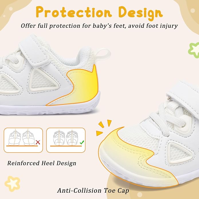 L-RUN Baby Shoes Boys Girls First Walkers Breathable Infant Sneakers Flexible Non-Slip Sole Walking Shoes for Toddlers