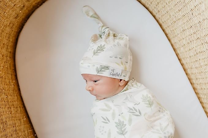 Copper Pearl Baby Beanie Hat Top Knot Stretchy Soft Rex