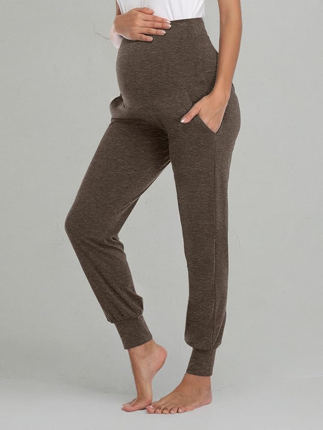 AMPOSH Women's Maternity Pants Stretchy Lounge Workout Sweatpants Casual Loose Comfy Pregnancy Joggers with Pockets