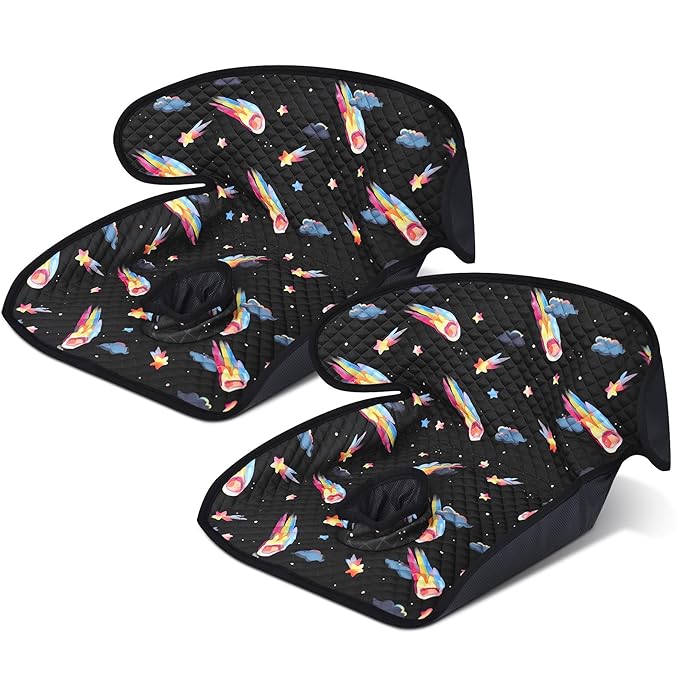 Babenest Car Seat Potty Protector Cover -Waterproof Carseat Training Liner for Baby &Toddler Shower Gift, Dry Piddle Pee Pad with Fun Designs for Strollers & Infant Car Seats (2pcs Meteor-Black)