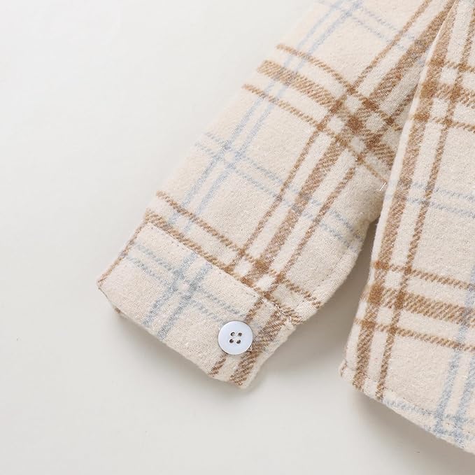 YOUNGER STAR Toddler Kids Boys Girls Flannel Hooded Plaid Shirt Button Baby Red Clothes