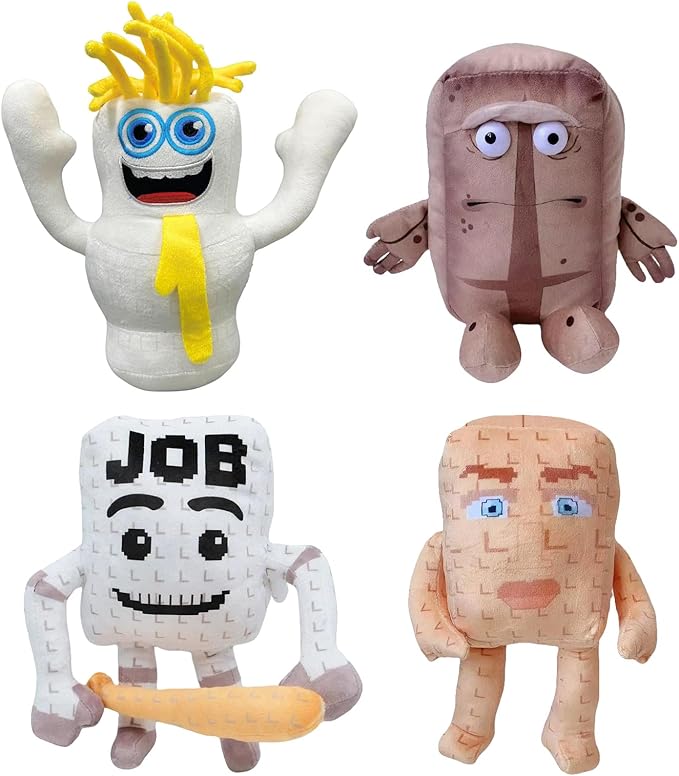 4PCS Steal a Brainrot Plush Toy,Cute Soft Stuffed Animal, Collectible Gift for Game Fans (4PCS B)