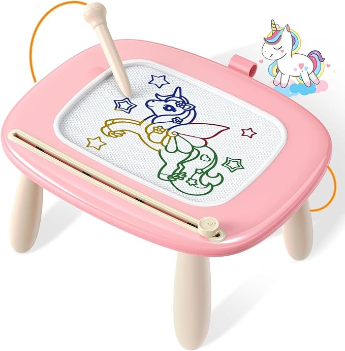 Magnetic Drawing Board, Toddler Girl Toys for 1-3 Year Old, Doodle Board Learning and Educational Kids Toys for 1 2 3 Year Old Baby Birthday GIF- Pink
