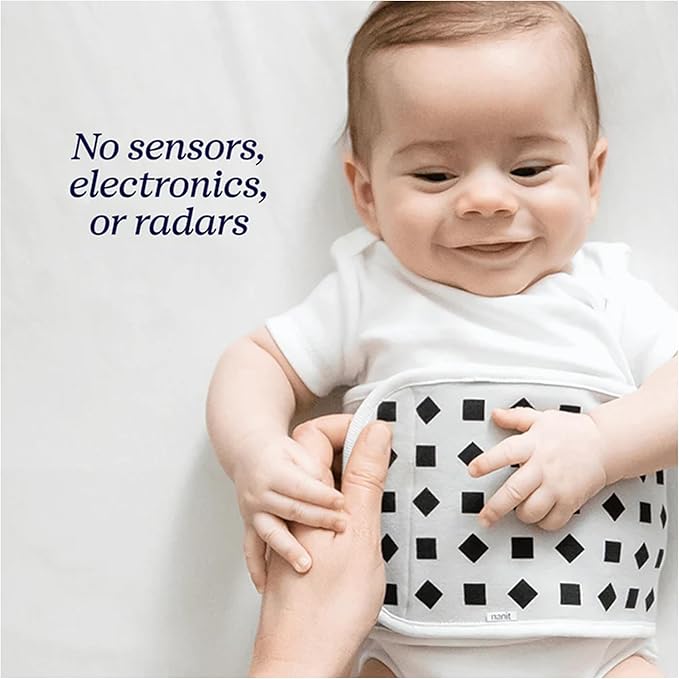Nanit Breathing Wear Band - 100% Cotton, Works with Nanit Pro Baby Monitor to Track Breathing Motion Sensor-Free, Fits Newborns and Infants