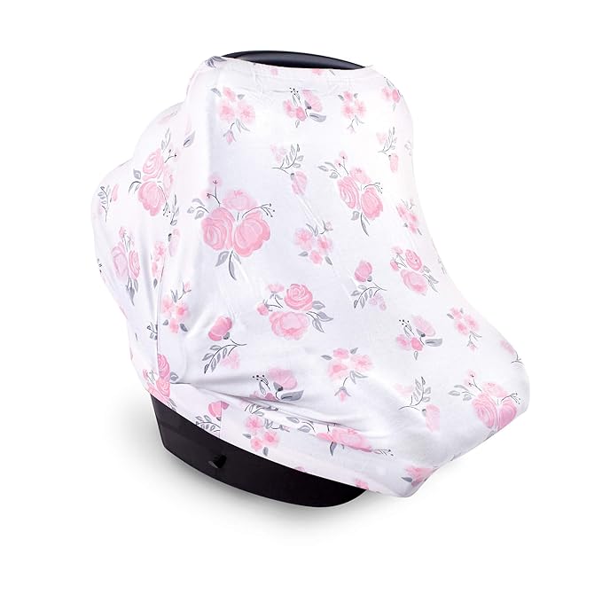Hudson Baby Unisex Baby Multi-use Car Seat Canopy, Pink Floral, One Size
