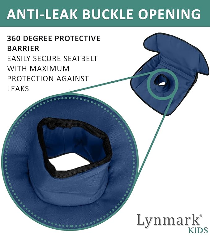 Lynmark® Potty Training Car Seat Protector Cover - Waterproof Soft Piddle Pads for Toddlers and Baby Carseat - Travel-Friendly Universal Washable Liner Mat for Spills, Nappy Leaks, Accidents - Navy