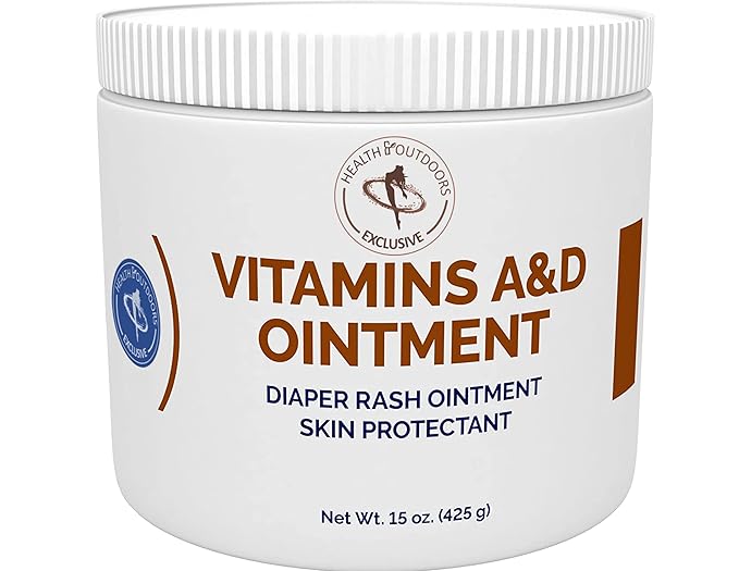 Vitamin A & D Ointment 15 Oz Jar (2 Count) Skin Protectant for First Aid, Cuts, Burns, Chaffing, Dry Skin Wounds and Scrapes