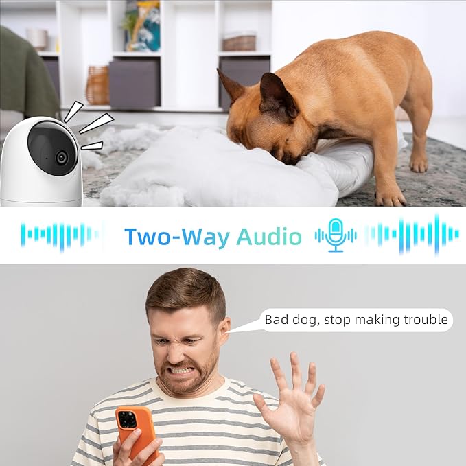 2K Pan/Tilt Security Camera for Baby Monitor 5G&2.4G, 2Pack Baby Camera(Plug-in) with Cry Detection, Motion Detection, 2-Way Audio, Siren, Night Vision, Cloud & SD Card Storage, Works w/Alexa