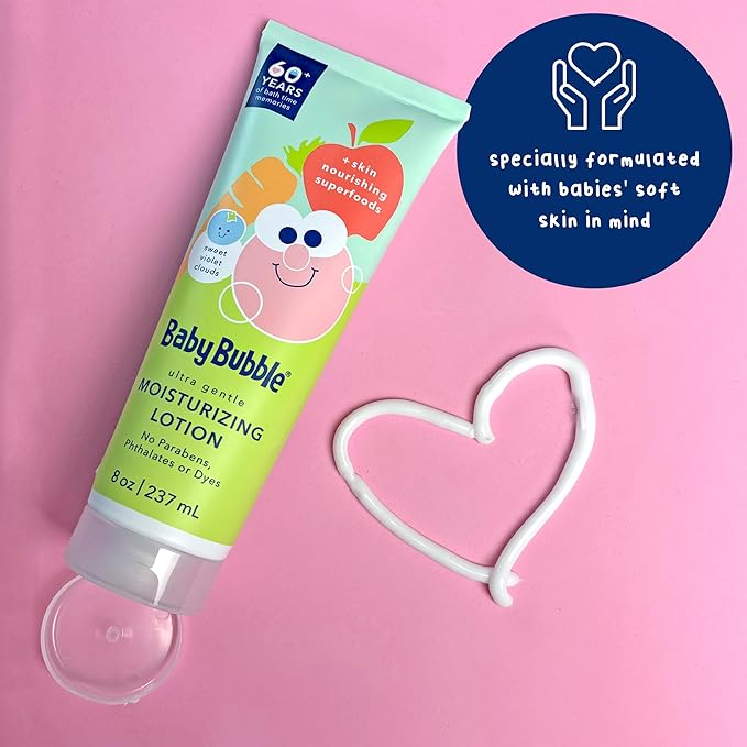 Mr. Bubble Baby Bubble Ultra Gentle Moisturizing Lotion for Babies, Sweet Violet Clouds Scent, 8 oz, Pack of 3