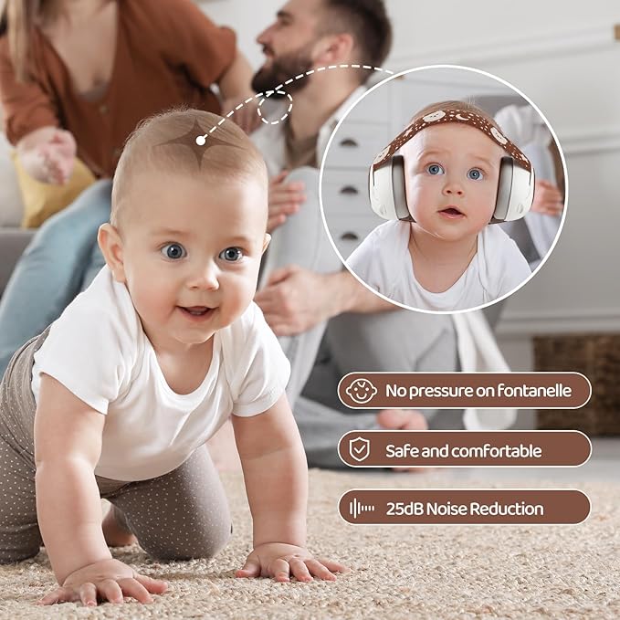 Baby Ear Muffs,25dB Infant Noise Cancelling Headphones for Babies 0-36 Months with Adjustable Headband Infant Ear Protection,Ideal Baby Travel Essentials for Outdoor,Sleep,Airplane & Music Festivals