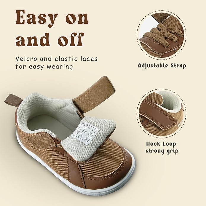 SKYWHEEL Toddler Wide Toe Box Barefoot Shoes Boys Sneakers Kids Tennis Shoes Comfort Lightweight Zero Drop Walking Shoe for Indoor/Outdoor Play