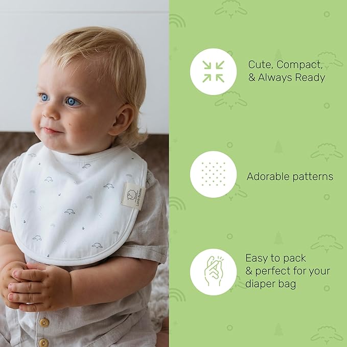 Snug Baby Drool Bibs, Absorbent, Lightweight, and Premium Cotton Baby Bibs for Drooling and Teething
