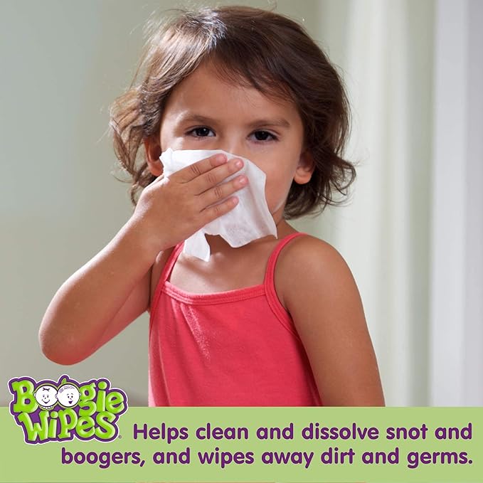 Saline Nose Wipes by Boogie, for Baby & Kids, Face, Hand & Body, Made with Vitamin E, Aloe, and Natural Saline, Grape Scent, 30 Count (Pack of 6)