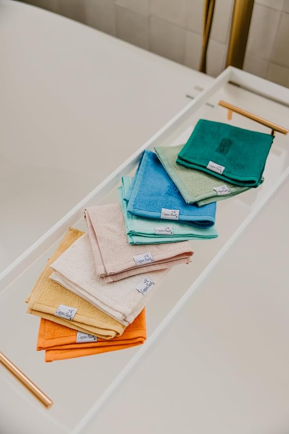 Copper Pearl 6 Ultra Soft Baby Bath Washcloths Premium Large Soft Wade 11" x 11" Towels (Pack of 2)