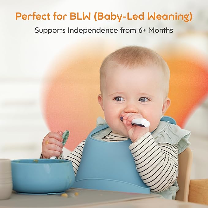 NumNum Baby Spoons Set, Baby Essentials Pre-Spoon GOOtensils for 6+ Months, First Stage Self-Feeding Spoons for Baby Led Weaning (BLW), Silicone Toddler Utensils, BPA-Free, 2 Pack Red/Pink