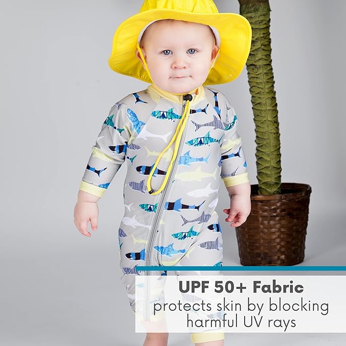SwimZip Boys' Long-Sleeve UPF 50+ Swimsuit for Baby, Toddler, & Little Boys