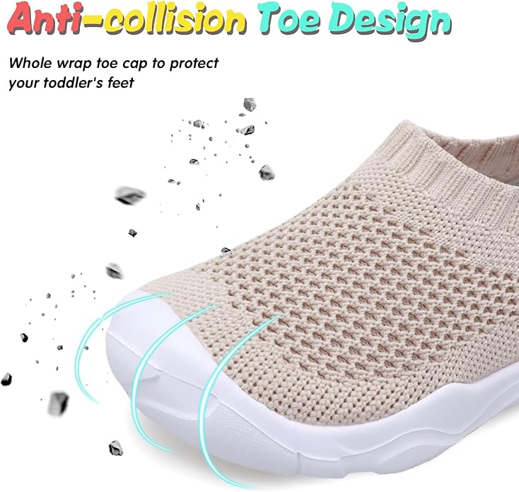 JOINFREE Toddler Boys Girls Sneaker Slip On Shoes Kids Lightweight Breathable Walking Shoes