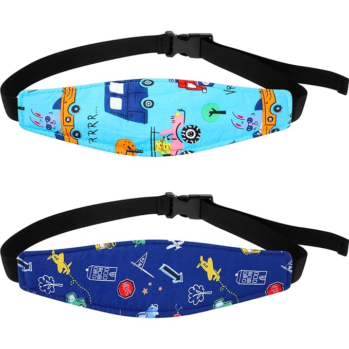 HESTYA 2 Pcs Carseat Head Support Toddler Stroller Seat Headrest for Sleeping Traveling Neck Relief Headband Strap for Kids Children Toddler Infant(Transportation)