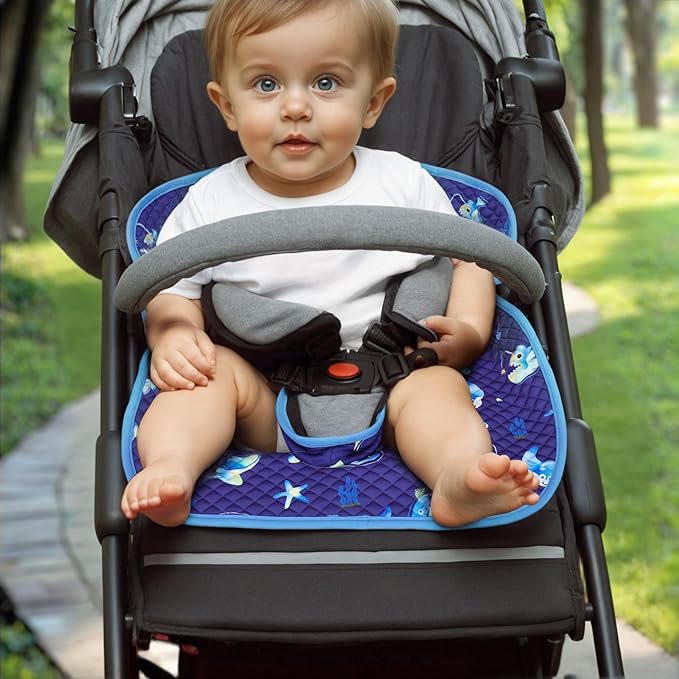 Babenest Car Seat Potty Protector Cover -Waterproof Carseat Training Liner for Baby &Toddler Shower Gift, Dry Piddle Pee Pad with Fun Designs for Strollers & Infant Car Seats (1pc Whale-Blue)