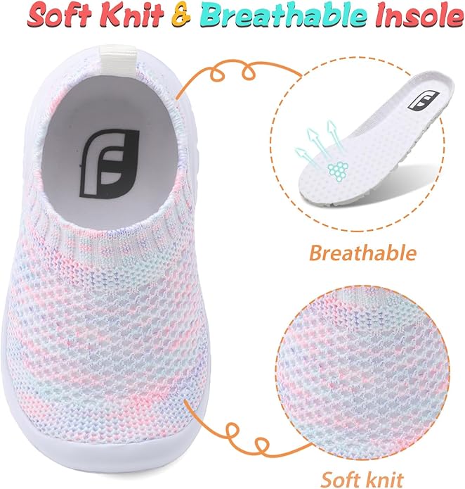 JOINFREE Toddler Boys Girls Sneaker Slip On Shoes Kids Lightweight Breathable Walking Shoes