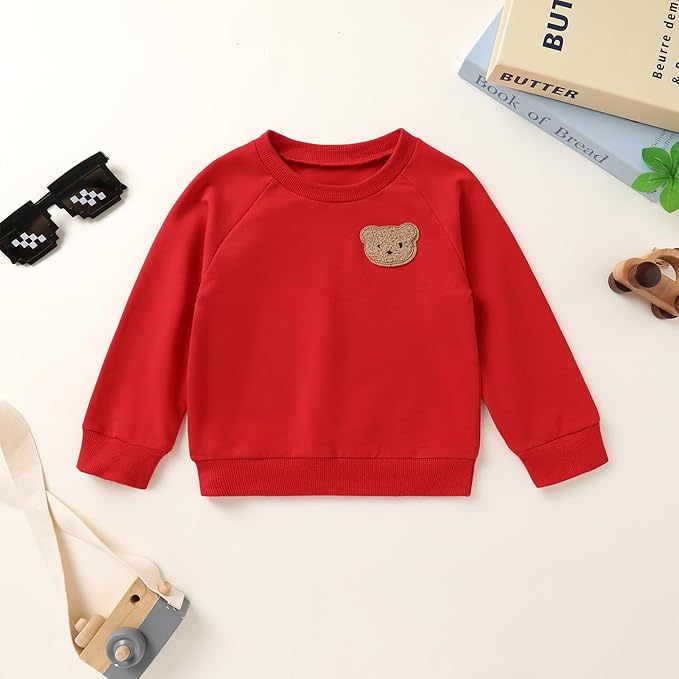 Fall Outfit for Toddler Boy Girl Long Sleeve Bear Sweatshirt Pant Sets Winter Pullover Clothes