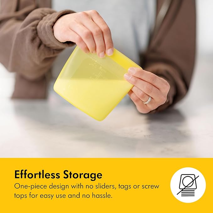 Medela Reusable Breast Milk Storage Bags with Wide Opening and Double-Seal Design, One-Piece, Fridge and Freezer Storable, 220 ml, 500 Uses