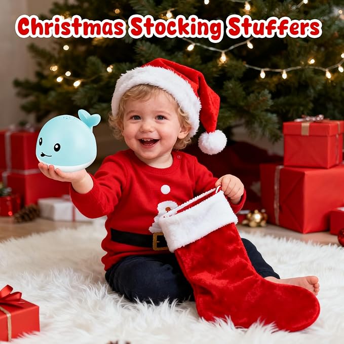 Gigilli Bath Toys for Kids Ages 1-3, Baby Bath Toys 1 2 3 Year Boy Girl Valentines Gifts for Babies 6-12-18 Months, Light Up Whale Bath Toy Sprinkler Toddler Birthday Bathtub Fountain Pool Water Toy