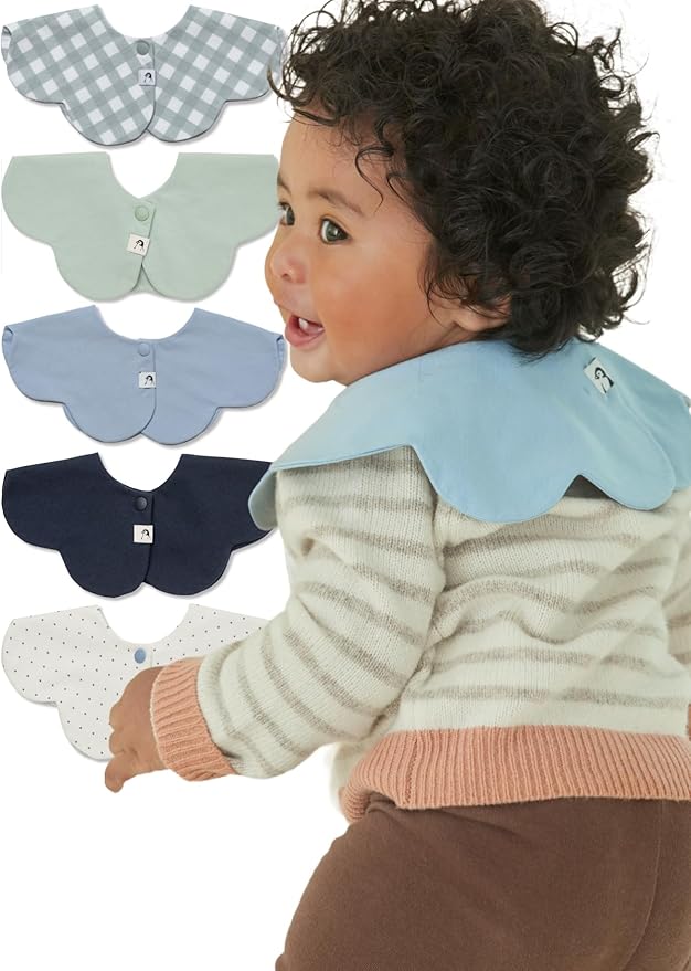 Konny Baby Bibs 3/5/7-Pack Set, 360 ° Rotate, Soft and Absorbent Bandana Drooling for Boys Girls baby Essentials