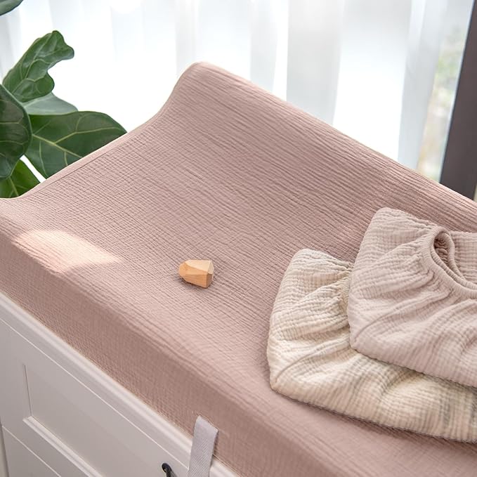 lulumoon Muslin Changing Pad Cover: Baby Diaper Changing Table Pad Cover - Changing Pad Sheets for Girls Boys