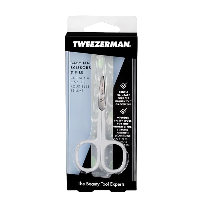 Tweezerman Baby Nail Scissors with Bear File (Color May Vary)
