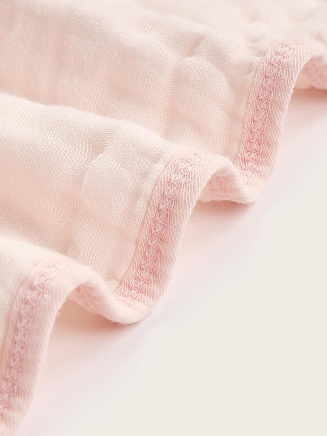 Muslin Hooded Baby Towels 4Pack - 32x32 Inches, Premium 6-Layer 100% Cotton Extra Soft Absorbent Bath Towels for Infant, Newborn Gift Set (4 Pure Colors)