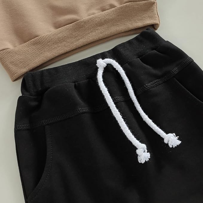 Toddler Baby Boy Fall Outfit Crewneck Long Sleeve Sweatshirt Tops Elastic Pants Jogger Cute Newborn Winter Clolthes Set