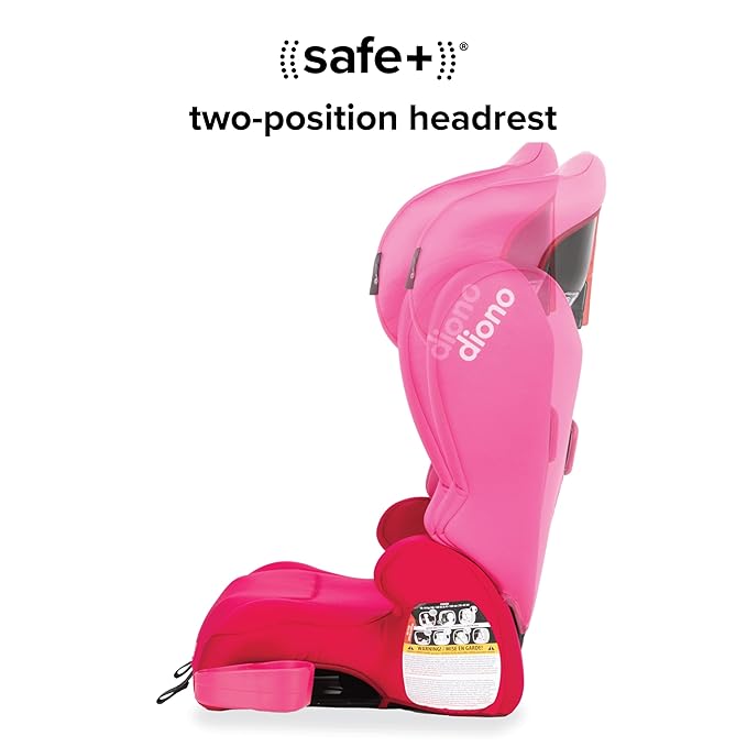 Diono Cambria 2XT XL, Dual Latch Connectors, 2-in-1 Belt Positioning Booster Seat, High-Back to Backless Booster with Space and Room to Grow, 8 Years 1 Booster Seat, Pink Cotton Candy