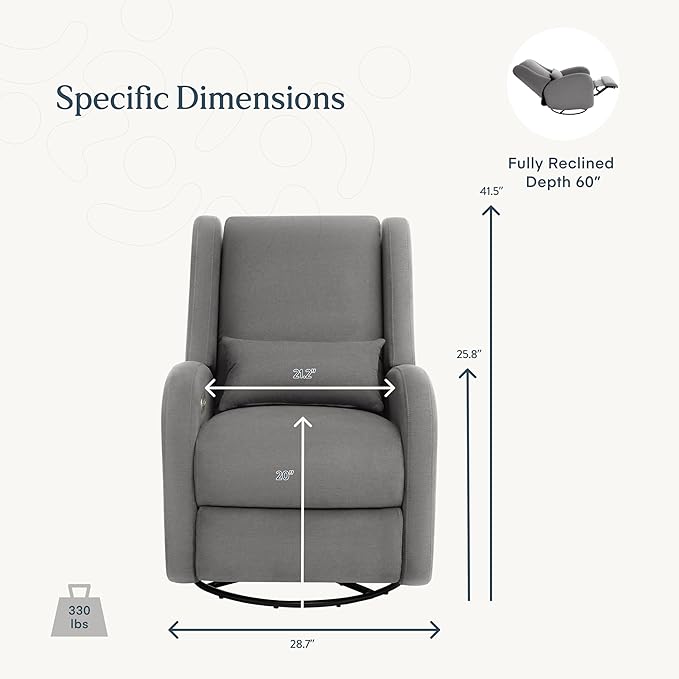 Nurture& The Wingback Plus – Premium Power Recliner for Nursery | Ergonomic, Stain-Resistant Glider Chair with USB, Lumbar & Head Support – Modern Baby Room Essential