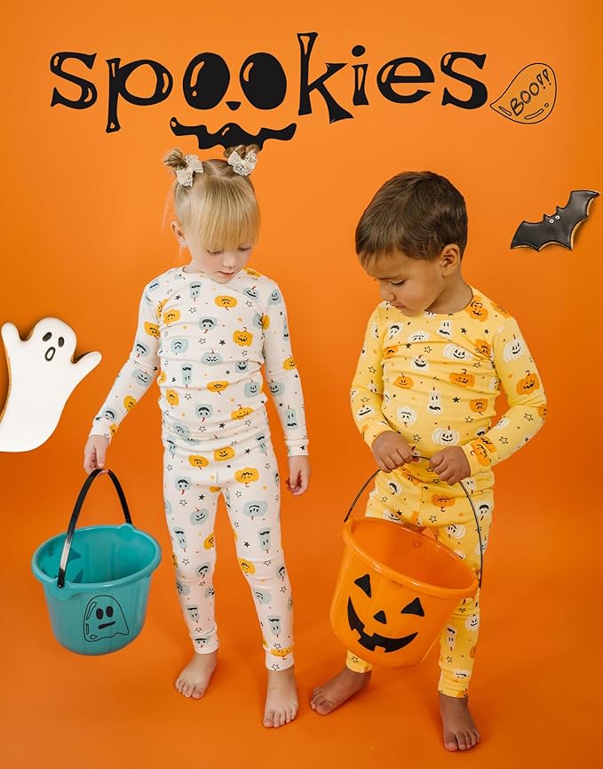 moimoln Sibling Matching 6M-8Y Soft Warm Cotton Modal Character Long Sleeve Snug-Fit Pajama Long Sleeve Sleepwear Daily
