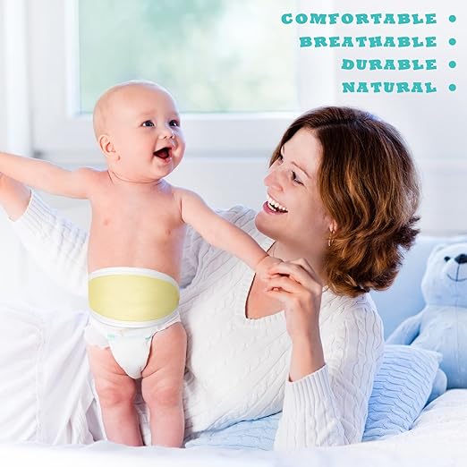 Hoolerry 8 Pcs Baby Belly Band Newborn Infant Comfort Cotton Belly Binder Wraps for Baby Umbilical Cord Cover Band Umbilical Cord Belt for 0-12 Months Infant Boy Girl Gift, 4 Color