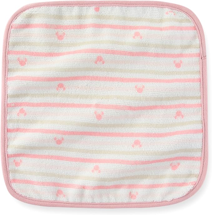 Disney Baby Girls Minnie Mouse Hooded Baby-Bath Towel with 3 Washcloths Set for Newborn and Infants
