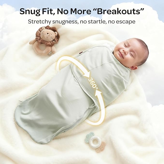 Momcozy Swaddles for Newborns, Quiet Fastener Suitable for Infant 0-3 Months, New-Parent-Friendly Swaddle Sack, Reduce Startle Reflex, Newborn Boys Girls Registry Essentials, 2-Pack, Serenity