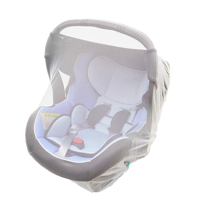 Baby Mosquito Net for Stroller with Storage Bag, Stroller Netting Mosquito with Organizer for Cribs, Infant car seat Insect mesh net, Easy Installation,Black Pink White (White)