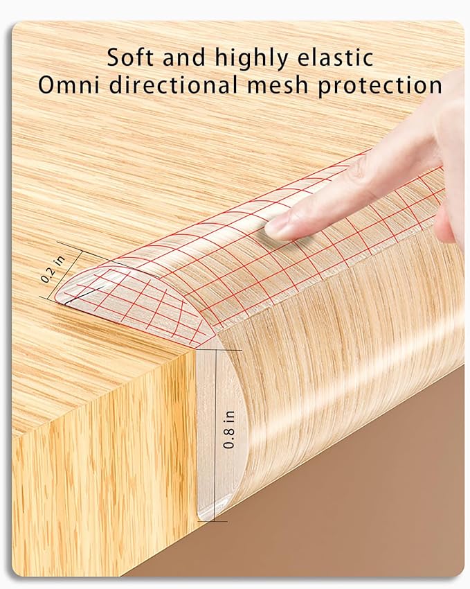 Edge Protector Strip, Corner Protector Baby,Corner Protectors for Furniture with3M Adhesiveft， Safe for Table, Fireplace (0.8x0.8 in Width 13.1 ft Length)